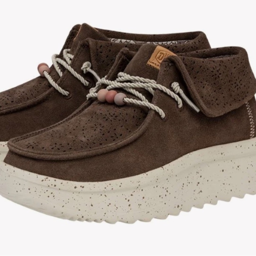 Hey Dude Brown and Cream Fold Boot